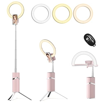 Compact Portable Ring Light with Remote Control for Selfies