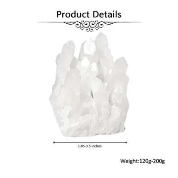 Jovivi Unique Natural Clear Quartz Crystal Cluster Healing