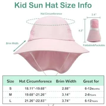 XIAOHAWANG Girls Sun Hat UPF 50+ Kids Protection Cap