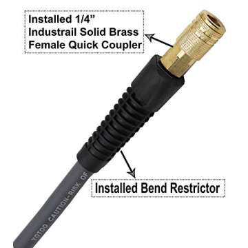 YOTOO Hybrid Air Hose 50ft Heavy Duty Kink Resistant