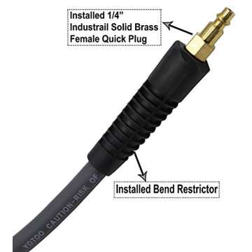 YOTOO Hybrid Air Hose 50ft Heavy Duty Kink Resistant