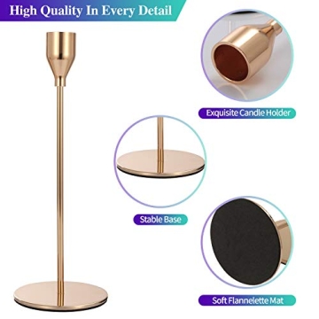 Gold Taper Candlestick Holders Set of 6 - Anndason