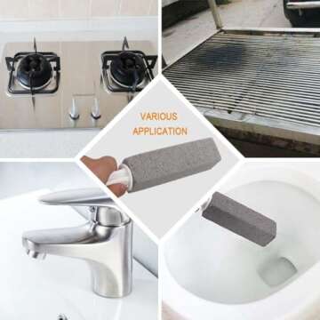 LEILTON 4 Pcs Pumice Stone for Cleaning, Pumice Stone Toilet Bowl Cleaners,Hard Water Ring Remover,Suitable for Cleaning Toilets, Kitchen Sinks, Bathtubs