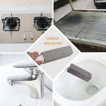 LEILTON 4 Pcs Pumice Stone for Cleaning, Pumice Stone Toilet Bowl Cleaners,Hard Water Ring Remover,Suitable for Cleaning Toilets, Kitchen Sinks, Bathtubs