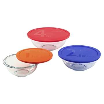 Pyrex 1085308 Smart Essentials 6-Piece-Mixing-Bowl Set