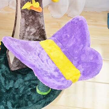 Catry Cat Tree – Nature Looking of Cat beds and Furniture All-in-1, Allure Cats Love to Lounge in and Lazily Recline While Playing with Cute Bees Toys and Scratching Post, Flowers (CT200436)