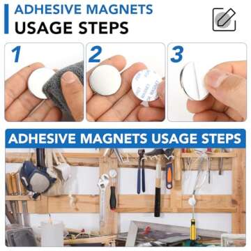 LOVIMAG Super Strong Neodymium Disc Magnets, Powerful Rare Earth Magnets with Double-Sided Adhesive ...