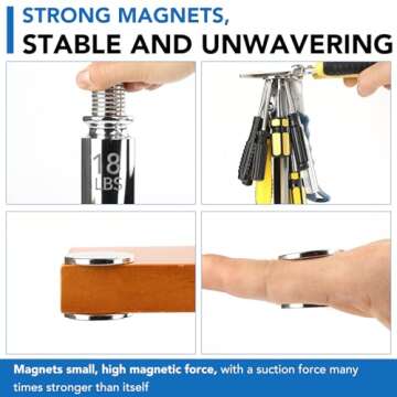 LOVIMAG Super Strong Neodymium Disc Magnets, Powerful Rare Earth Magnets with Double-Sided Adhesive for Fridge, DIY, Building, Scientific, Craft, and Office Magnets - 1.26 inch x 1/8 inch, Pack of 12