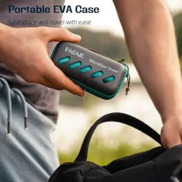 BAGAIL Camping Towel with EVA Case, Compact & Ultra Soft Microfiber Travel Towel - Super Absorbent & Lightweight Quick Dry Towels for Sports, Beach, Gym, Backpacking, Hiking and Yoga - Grey, XXXL