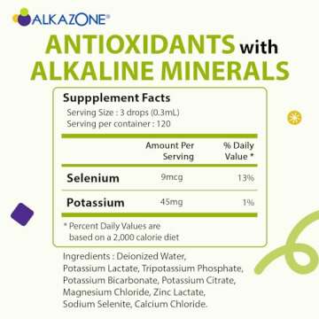 Alkazone Balance Your pH, Antioxidants Alkaline Mineral Drops, Single 1.25 Oz Pack, Portable, Yields...