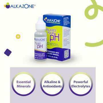 Alkazone Balance Your pH, Antioxidants Alkaline Mineral Drops, Single 1.25 Oz Pack, Portable, Yields 10 Gallons of alkaline, antioxidant Water, Unflavored, pH Balance, Hydration