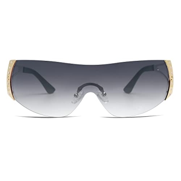 VANLINKER Y2K Oversized Futuristic Sunglasses for Trendsetters