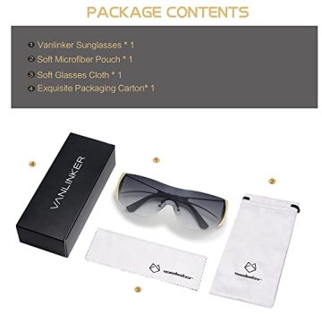 VANLINKER Y2K Oversized Futuristic Sunglasses for Trendsetters