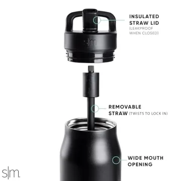 Buy Simple Modern Water Bottle with Push Button Straw Lid | 34oz Insulation