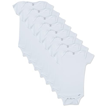 Gerber Baby 8-Pack Solid White Onesies 0-3M