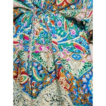 CUPSHE Women Casual Boho Sundress Summer Floral Print Tie Front Dress 3/4 Sleeves Paisley Beach Mini Dresses