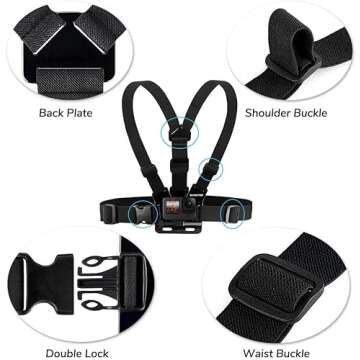 Sametop Chest Mount Strap Harness for GoPro & Action Cameras