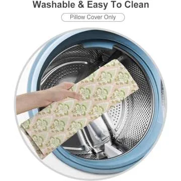 POMOTER Green Pink Check Throw Pillow Cover, 18x18 Design