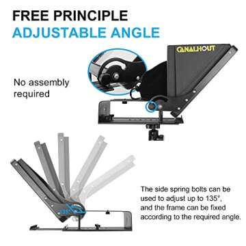 CANALHOUT 16" Universal Teleprompter with Remote Control, Fit All Tablets/iPad, Video Camera/DSLR, Pre-Assembled, 70/30 Beam Splitting Glass with Waterproof Tote, Speech and Video Creation