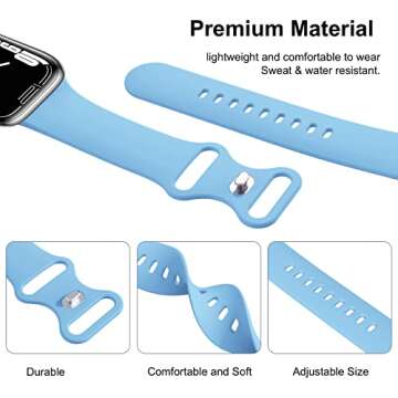 (6 Pack) Sport Band Compatible with Apple Watch Bands 38mm 40mm 41mm 42mm 44mm 45mm 49mm, Soft Silicone Replacement iwatch Strap Bands Compatible for Apple Watch Ultra SE Series 8 7 6 5 4 3 2 1 Men