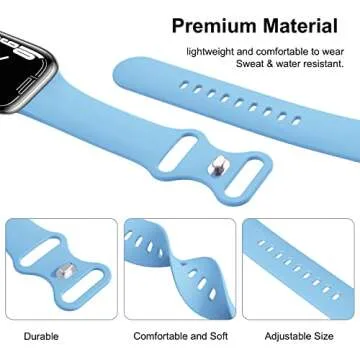 (6 Pack) Sport Band Compatible with Apple Watch Bands 38mm 40mm 41mm 42mm 44mm 45mm 49mm, Soft Silicone Replacement iwatch Strap Bands Compatible for Apple Watch Ultra SE Series 8 7 6 5 4 3 2 1 Men