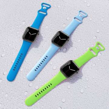 (6 Pack) Sport Band Compatible with Apple Watch Bands 38mm 40mm 41mm 42mm 44mm 45mm 49mm, Soft Silicone Replacement iwatch Strap Bands Compatible for Apple Watch Ultra SE Series 8 7 6 5 4 3 2 1 Men