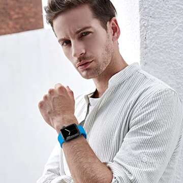 (6 Pack) Sport Band Compatible with Apple Watch Bands 38mm 40mm 41mm 42mm 44mm 45mm 49mm, Soft Silicone Replacement iwatch Strap Bands Compatible for Apple Watch Ultra SE Series 8 7 6 5 4 3 2 1 Men