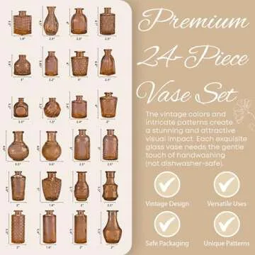 Timeliss Glass Bud Flower Vase Set, Clear Glass Vases for Home Decor, Centerpiece Table Decorations ...