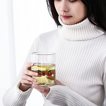 G Hand Blown Drinking Glasses, Bubble Cute Fruit Glasses,Stereoscopic Designs Grapes, Pineapples, Cherries, Strawberry Juice Glasses Set of 4, 15.4 oz For Coffee,Tea Soda, Milke, Cocktail, Old Fashion