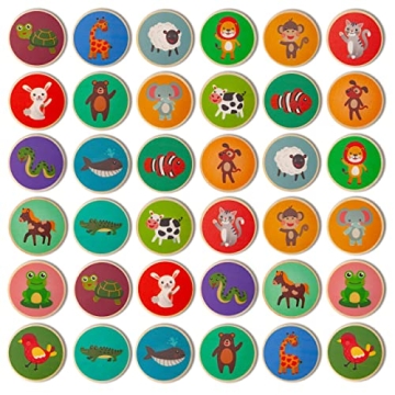 Montessori Wooden Matching Game for Toddlers 2-4 Years - Durable & Fun