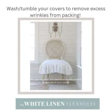 Stylish Linen Seat Covers for Dining Chairs - Ruffled Design