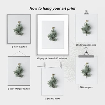 heilkee Modern Christmas Wall Art Prints(UNFRAMED 8x10in, 4 Piece, Paper, Minimalist, Bathroom, Bedroom, Living Room, Winter)
