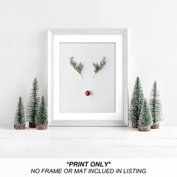 heilkee Modern Christmas Wall Art Prints(UNFRAMED 8x10in, 4 Piece, Paper, Minimalist, Bathroom, Bedroom, Living Room, Winter)