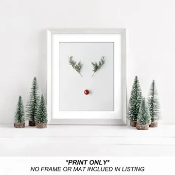 heilkee Modern Christmas Wall Art Prints(UNFRAMED 8x10in, 4 Piece, Paper, Minimalist, Bathroom, Bedroom, Living Room, Winter)