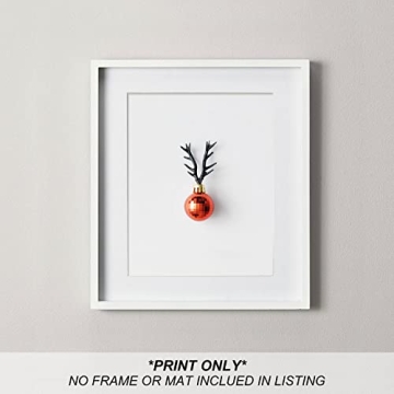 heilkee Modern Christmas Wall Art Prints(UNFRAMED 8x10in, 4 Piece, Paper, Minimalist, Bathroom, Bedroom, Living Room, Winter)