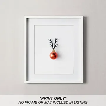 heilkee Modern Christmas Wall Art Prints(UNFRAMED 8x10in, 4 Piece, Paper, Minimalist, Bathroom, Bedroom, Living Room, Winter)