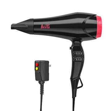 BERTA 1875W Professional Salon Hair Dryer with Attachments
