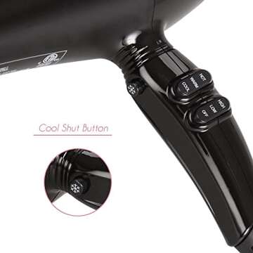 BERTA 1875W Professional Salon Hair Dryer with Attachments