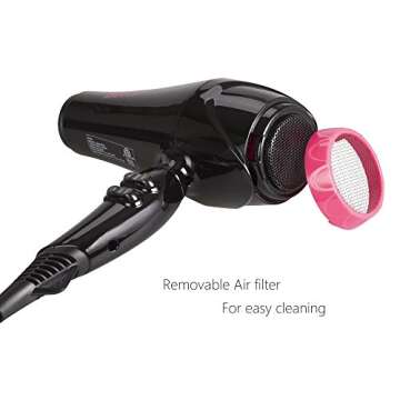 BERTA 1875W Professional Salon Hair Dryer with Attachments