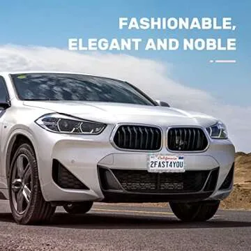 QUANQIUFEI 2 Pack Bling License Plate Frames, Sparkly Rhinestone Diamond Car License Plate Cover for Women, Stainless Steel Car Accessories with Glitter Crystal Caps (Colorful)