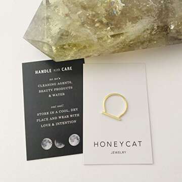 Honeycat Long Bar Ring - Elegant Minimalist Jewelry