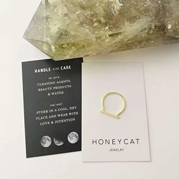 Honeycat Long Bar Ring - Elegant Minimalist Jewelry