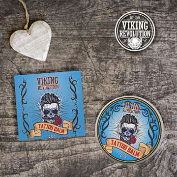 Viking Revolution Tattoo Care Balm for Before, During & Post Tattoo Safe, Natural Tattoo Aftercare C...