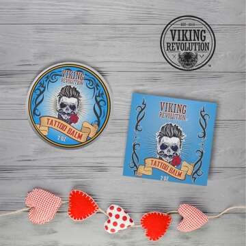 Viking Revolution Tattoo Care Balm for Before, During & Post Tattoo Safe, Natural Tattoo Aftercare Cream Moisturizing Lotion to Promote Skin Healing, Skin Moisturizer, (2oz,1 Pack)