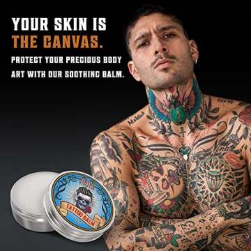 Viking Revolution Tattoo Care Balm for Before, During & Post Tattoo Safe, Natural Tattoo Aftercare Cream Moisturizing Lotion to Promote Skin Healing, Skin Moisturizer, (2oz,1 Pack)