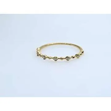 Dazzlingrock Collection 0.06 Carat Round White Diamond Bead Dot Stackable Ring for Women in 10K Solid Yellow Gold, Size 7