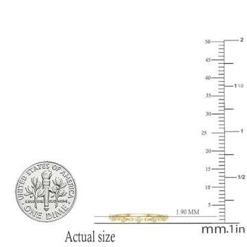 Dazzlingrock Collection 0.06 Carat Round White Diamond Bead Dot Stackable Ring for Women in 10K Solid Yellow Gold, Size 7