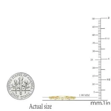 Dazzlingrock Collection 0.06 Carat Round White Diamond Bead Dot Stackable Ring for Women in 10K Solid Yellow Gold, Size 7