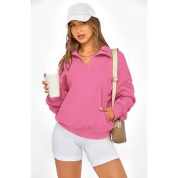 Stylish PRETTYGARDEN Womens Half Zip Sweatshirt for Fall
