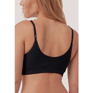 Pact Women's Organic Cotton Pretty Plunge Bralette - Stylish Comfort in Black
